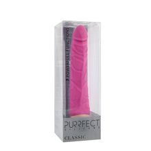 Dream Toys Розовый вибратор-реалистик с венками PURRFECT SILICONE CLASSIC 7.1INCH PINK  - 18 см. (розовый)