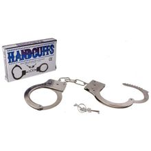 Серебристые металлические наручники с ключиками Серебристый