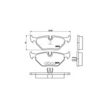 Колодки Тормозные Дисковые | Зад | Bmw 5 (E34) 520 I 24v 09.1989 - 09.1995 <=> Bmw 5 (E34) 525 I 24v 09.1989 - 09.1995 Brembo арт. P06011