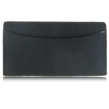 Женский кошелек из кожи ската, с закруглённой крышкой, цвет: черный матовый