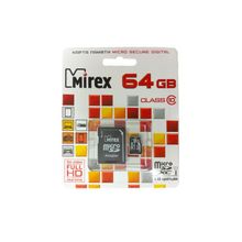 MicroSD64Gb Mirex Class 10 UHS-I + SD адаптер