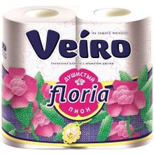 Veiro Floria Душистый Пион 4 рулона в упаковке 2 слоя