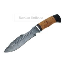 Нож Барс-7 (дамасская сталь), береста