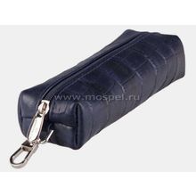 Ключница кожаная K-117 темно-синяя