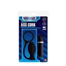 Dream Toys Чёрная вибровтулка MENZSTUFF ASS CORK SMALL - 7,5 см. (черный)