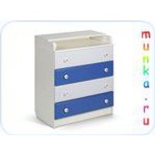Комод Мебеком (80 4-ящика)  былый синий голубой