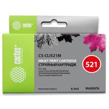 Картридж струйный Cactus CS-CLI521M пурпурный для Canon Pixma MP540 MP550 MP620 MP630 MP640 MP980 MP