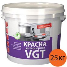 ВГТ краска интерьерная белоснежная (25кг)   VGT краска для стен акриловая влагостойкая матовая ВД-АК-2180 (25кг)