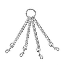 Четыре серебристые цепи с карабинами на кольце (230432)