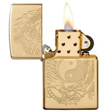 Зажигалка золотистая Zippo Classic с покрытием High Polish Brass