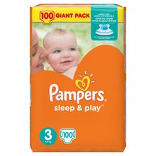 Pampers Sleep & Play Midi 4-9 кг Джайнт 100 шт