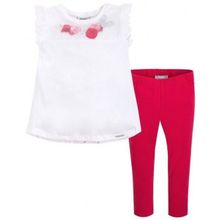 Mayoral леггинсы и футболка бело-красный