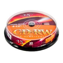 CD-RW диск VS 700 Мб. 4-12x. 10 дисков.
