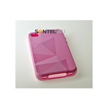 Силиконовая накладка для iPhone 4 4S вид №4 pink