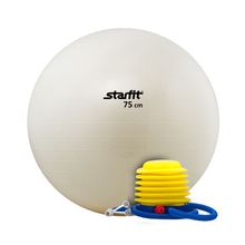 Мяч гимнастический GB-102 75 см. с насосом (Белый)
