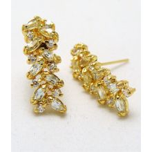 Серьги с голубым топазом "Большая косичка"