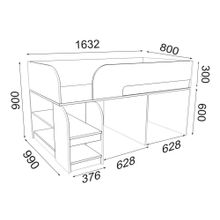 РВ Мебель Кровать-чердак ASTRA9 V7