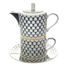 Подарочный набор для чая форма "Соло" рисунок "Кобальтовая сетка", Императорский фарфоровый завод