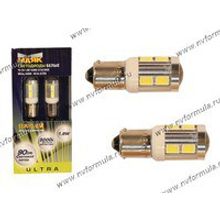 Лампа светодиод 12V BA9s T8 10SMD(5730) белая 2шт