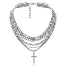 Многослойное колье "Крест" (арт. 81253-4)