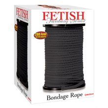 Черная веревка для связывания Bondage Rope - 60,9 м. (28155)