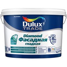 DULUX Diamond Фасадная гладкая база BW белая краска акриловая (10л)   DULUX Diamond Фасадная гладкая base BW краска акриловая влагостойкая матовая (10л)