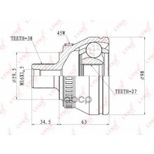 Шрус Наружный | Перед Прав Лев | Audi A4   A4 Avant (8d2, 8d5, B5) 1.6 (74 Kw) 01.95-07.00   Skoda Superb 2.0 (85 Kw) 02.02-   Vw Passat (3b2) 1.6 (74 Kw) 10.96-11.00 LYNXauto арт. CO1202A