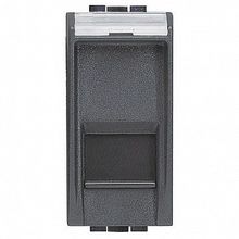 Розетка компьютерная 1xRJ45 Cat.6 LIVING LIGHT, антрацит |  код. L4279C6F |  Bticino