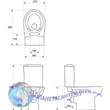 Унитаз напольный Cersanit NATURE NEW CLEAN ON сиденье дюропласт