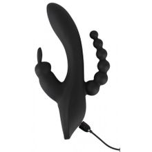 Черный тройной вибратор Triple G-Spot Vibrator - 20,8 см. (234723)