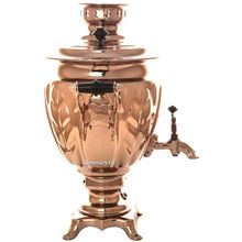 Электрический самовар 3 литра с медным покрытием "желудь" с автоматическим отключением при закипании, арт. 140305к