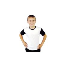 Детские футболки с белыми и цветными рукавами 100% полиэстер