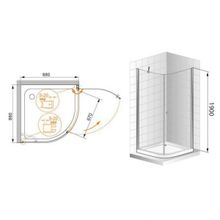 Душевой уголок Cezares Elena R1(90x90) (левый) прозрачное стекло