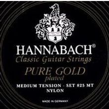 825MT Black PURE GOLD Комплект струн для классической гитары нейлон позолоченные Hannabach