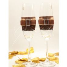 Свадебные бокалы со стразами Сваровски Gilliann Chocco Beauty GLS085 - набор из 2 шт.