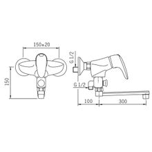 Oras Смеситель Vega 1872X для ванны с душем