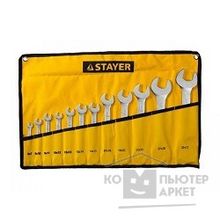 Stayer Набор: Ключ  "PROFI"" гаечный рожковый, Cr-V сталь, хромированный, 6-32мм, 12шт 27035-H12