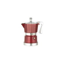 Алюминиевая гейзерная кофеварка Caffettiera Super Top Moka для индукционн. плит 6 п. бордо