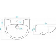 Тумба с раковиной Style Line Эко Стиль W №9 55 белая, венге