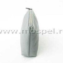 Косметичка  кожаная 1114 серая