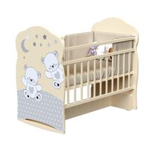 Кровать детская FUNNY BEARS колесо-качалка с маятник сл.кость (1200х600)