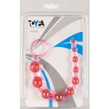 ToyFa Розовая анальная цепочка из 10 шариков - 25 см.