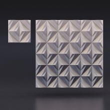 Стеновая гипсовая 3D панель – Крупные ромбы, 500х500mm