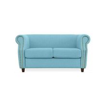 Диван прямой Бруклин blue голубой-рогожка