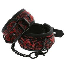 Черно-красные оковы с цепочкой ANKLE CUFFS