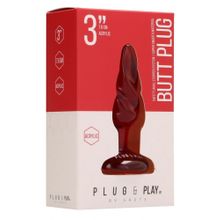 Красная анальная пробка Butt Plug Rounded 3 Inch - 7,6 см. Красный