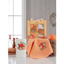Салфетки METEOR махровые вафельные  в коробке  30*50 (2 шт.) ORANGE