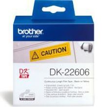 BROTHER DK22606 жёлтая неразрезанная плёночная лента для наклеек (62 мм x 15,24 метра)