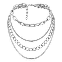 Многослойное колье под серебро (арт. 83431-9)