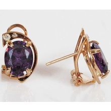 Серьги с аметистом "Полумесяц"